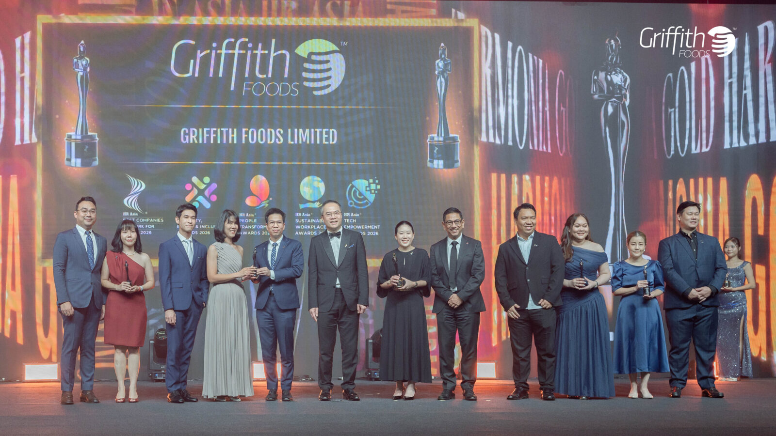กริฟฟิทท์ ฟู้ดส์ คว้า 5 รางวัลจาก HR Asia Awards 2026 รับรางวัลบริษัท ที่น่าทำงานที่สุดในเอเชีย 6 ปีซ้อน พร้อมเกียรติยศระดับทอง